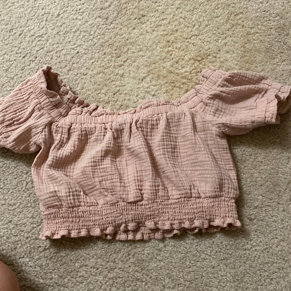 Crop off the shoulder tee